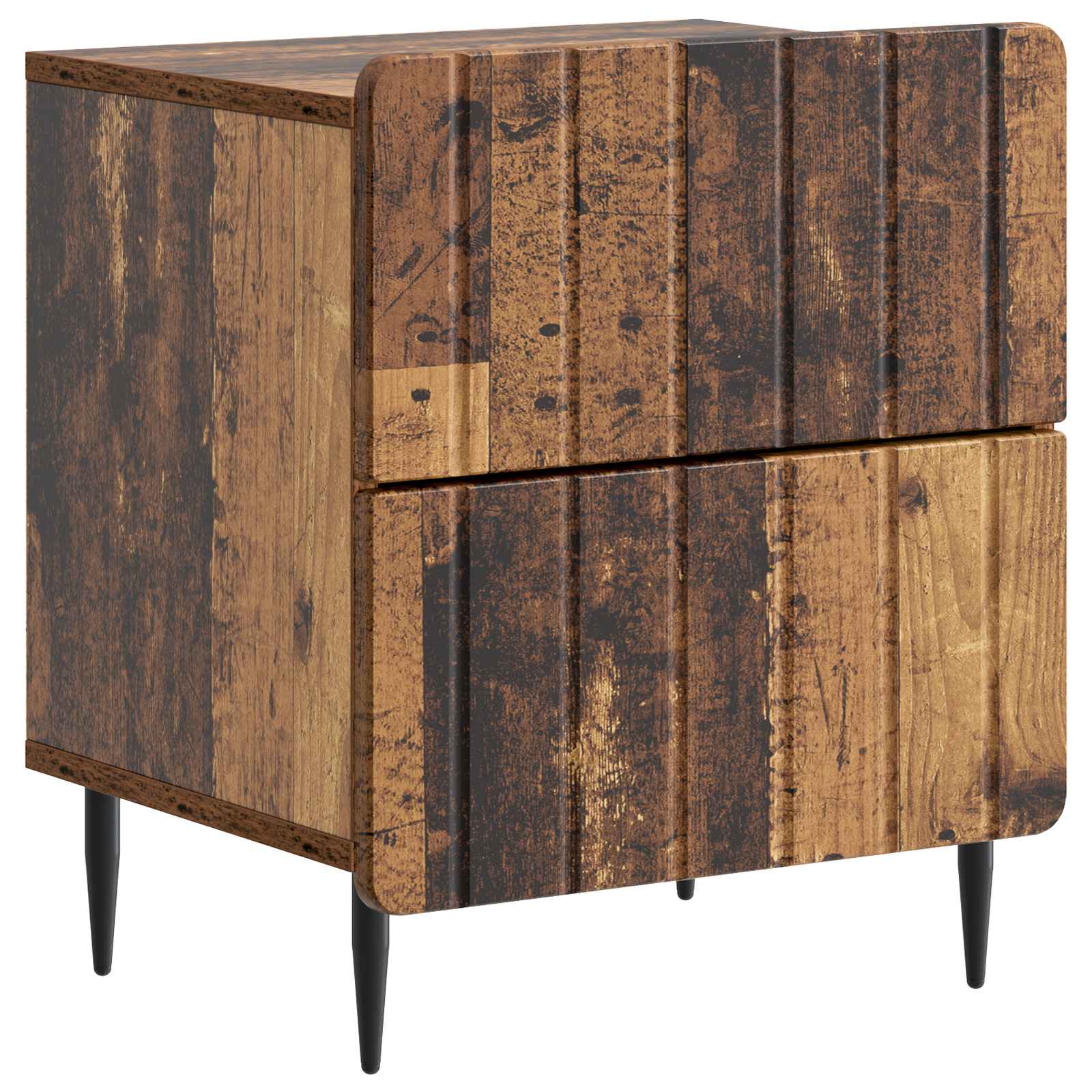 Κομοδίνο με συρτάρι 2 pcs Παλαιωμένο ξύλο 43 x 34,5 x 49,5 εκ - Pakobazaar