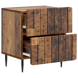 Κομοδίνο με συρτάρι 2 pcs Παλαιωμένο ξύλο 43 x 34,5 x 49,5 εκ - Pakobazaar