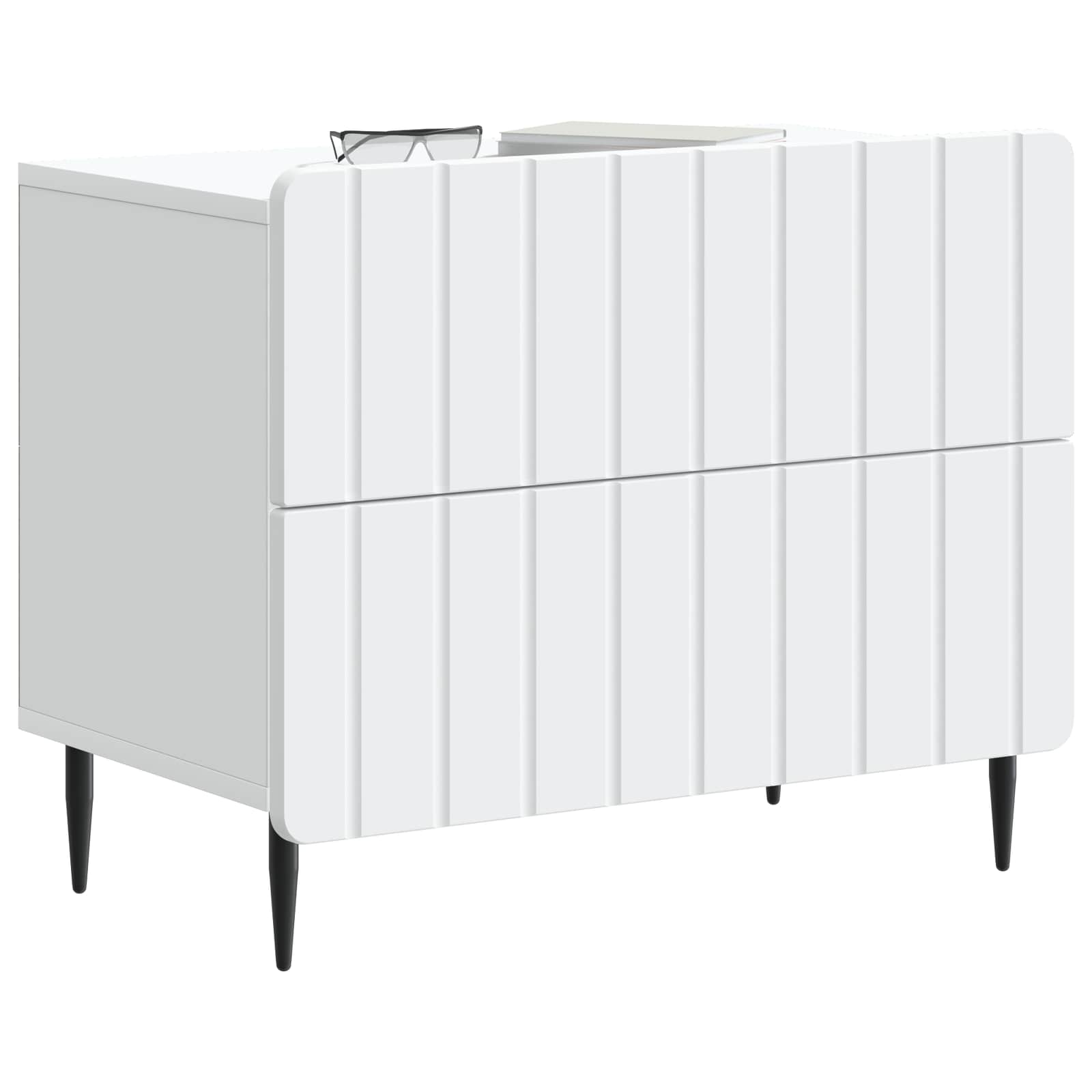Κομοδίνο Λευκό 62 x 34,5 x 49,5 εκ. Επεξεργασμένο Ξύλο - Pakobazaar