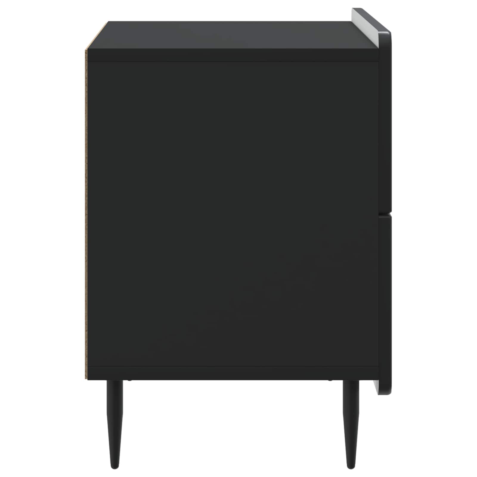 Κομοδίνο Μαύρο 62 x 34,5 x 49,5 εκ. Επεξεργασμένο Ξύλο - Pakobazaar
