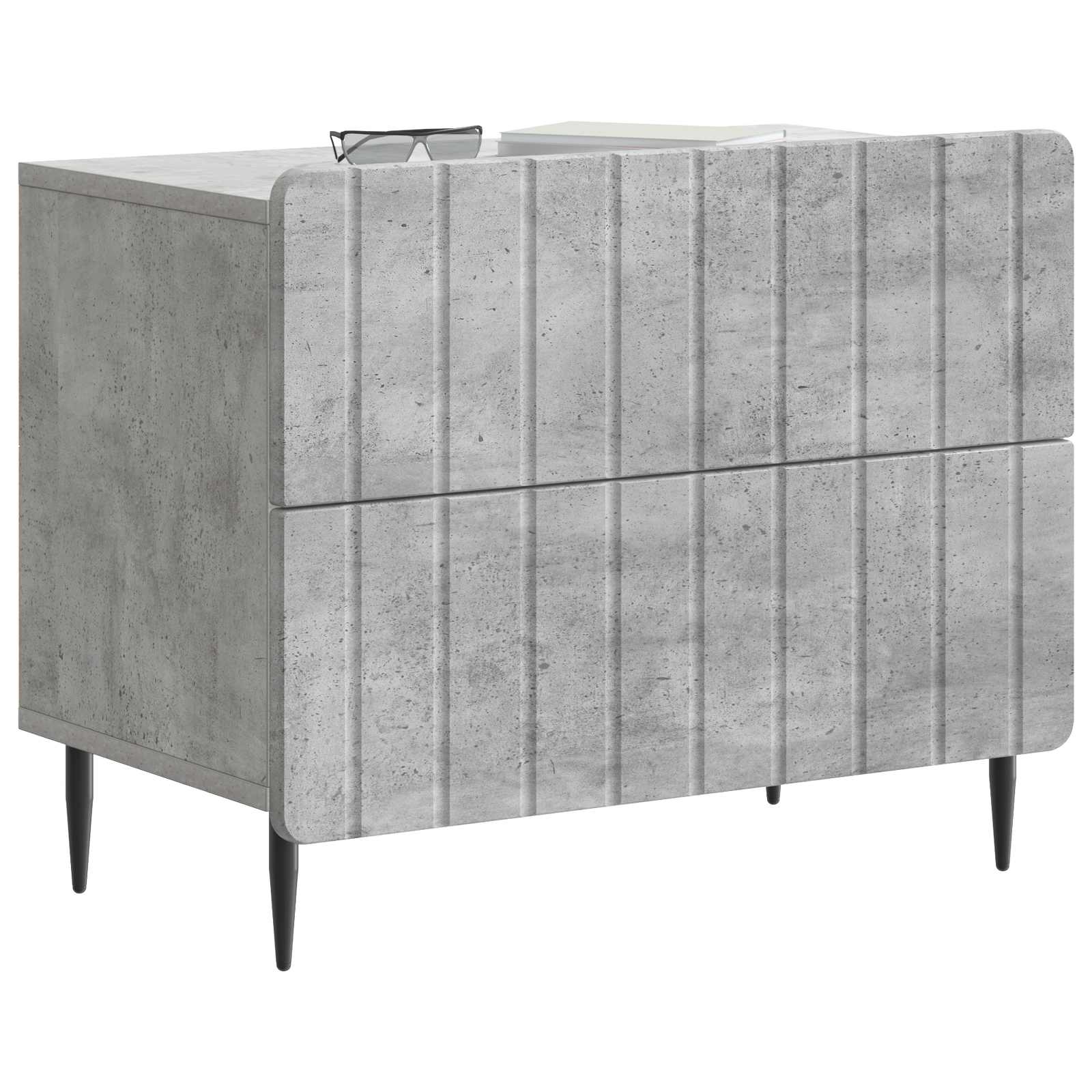 Κομοδίνο με συρτάρι Γκρι Σκυροδέματος 62 x 34,5 x 49,5 εκ. - Pakobazaar