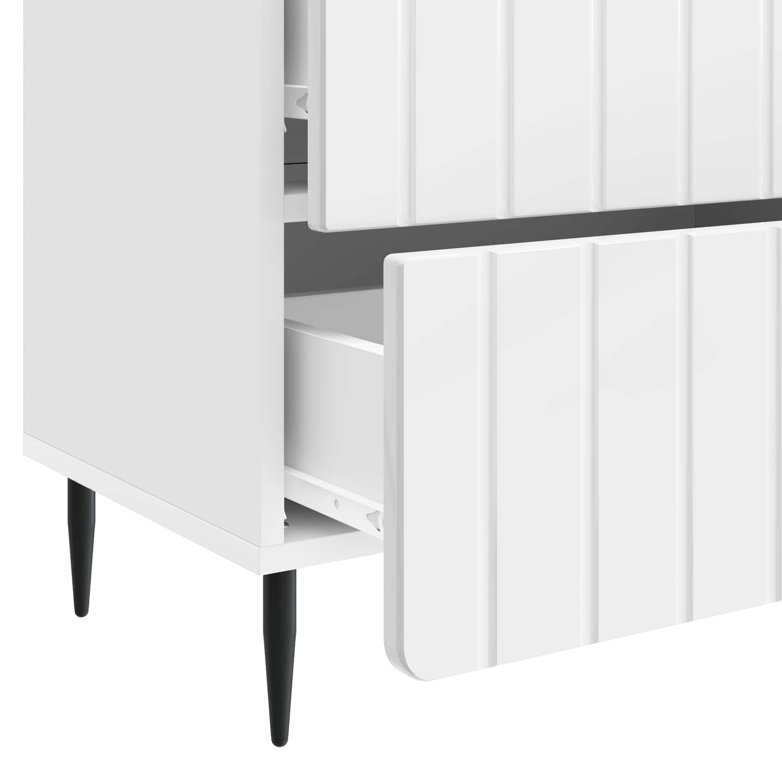 Κομοδίνο με συρτάρι Γυαλιστερό Λευκό 62 x 34,5 x 49,5 εκ. - Pakobazaar