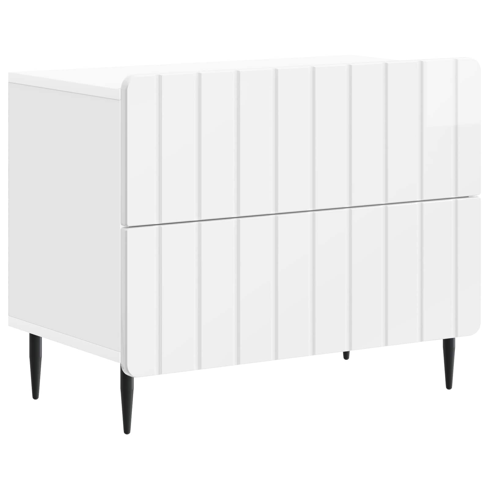 Κομοδίνο με συρτάρι Γυαλιστερό Λευκό 62 x 34,5 x 49,5 εκ. - Pakobazaar