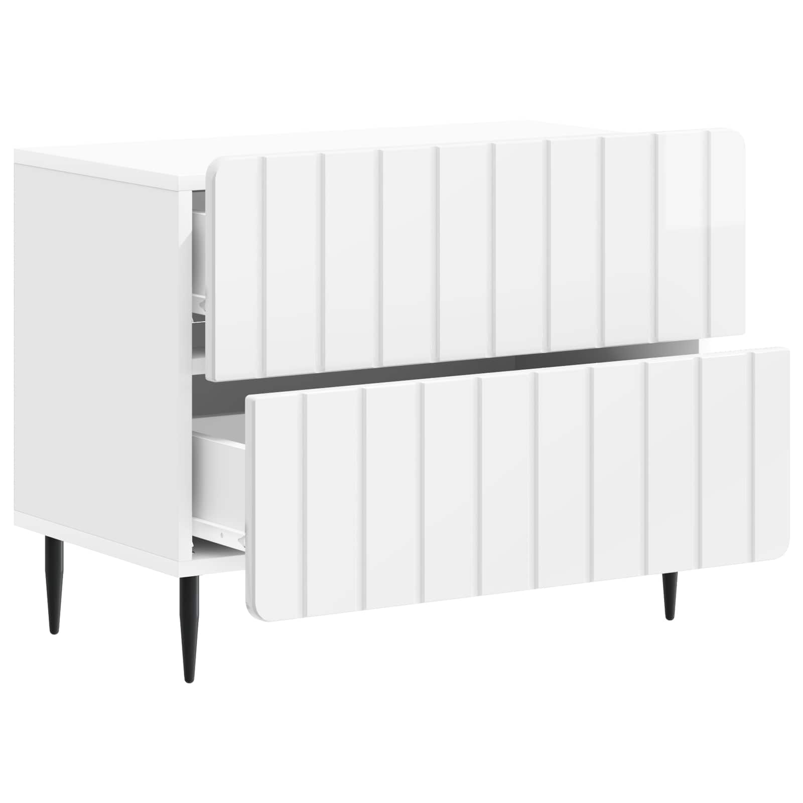 Κομοδίνο με συρτάρι Γυαλιστερό Λευκό 62 x 34,5 x 49,5 εκ. - Pakobazaar