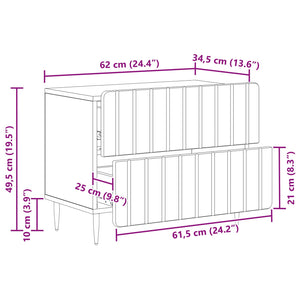 Κομοδίνο Γκρι Sonoma 62 x 34,5 x 49,5 εκ. Επεξεργασμένο Ξύλο - Pakobazaar