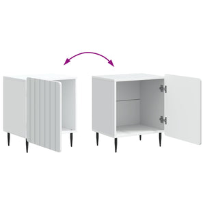 Κομοδίνο 2 pcs Λευκό 43 x 34,5 x 52 εκ Επεξεργασμένο Ξύλο - Pakobazaar
