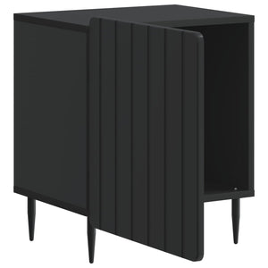Κομοδίνο 2 pcs Μαύρο 43 x 34,5 x 52 εκ Επεξεργασμένο Ξύλο - Pakobazaar