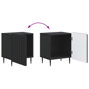 Κομοδίνο 2 pcs Μαύρο 43 x 34,5 x 52 εκ Επεξεργασμένο Ξύλο - Pakobazaar