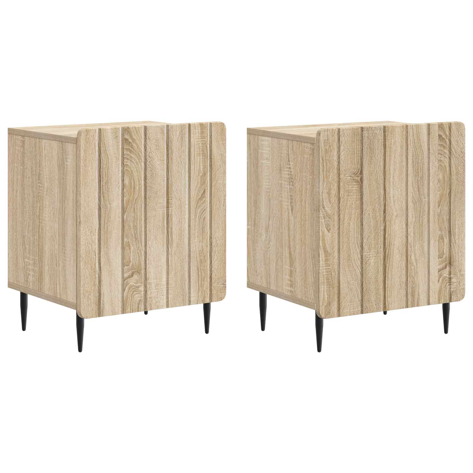 Κομοδίνο 2 pcs Sonoma Δρυς 43 x 34,5 x 52 εκ Επεξεργασμένο Ξύλο - Pakobazaar