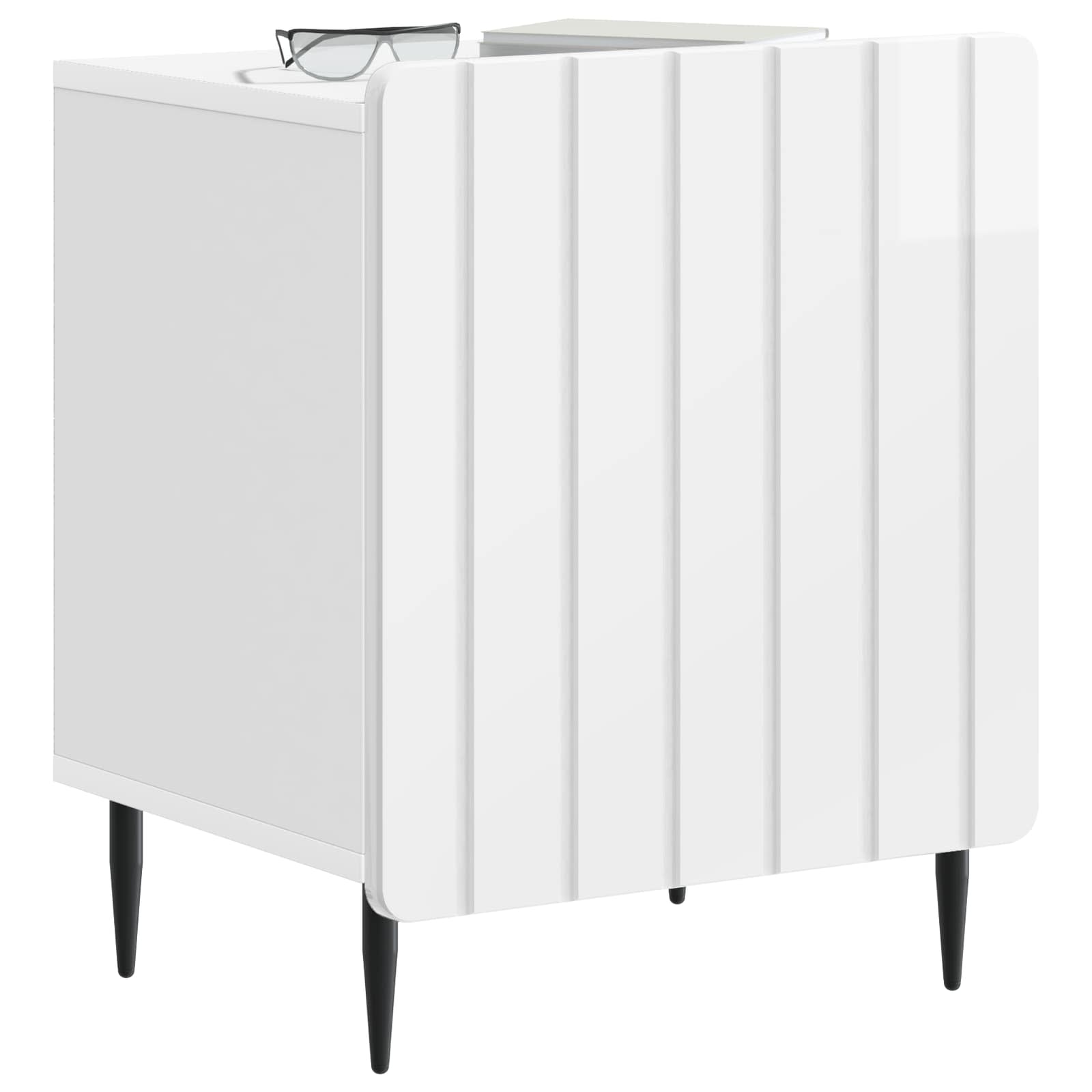 Κομοδίνο 2 pcs Γυαλιστερό Λευκό 43 x 34,5 x 52 εκ - Pakobazaar