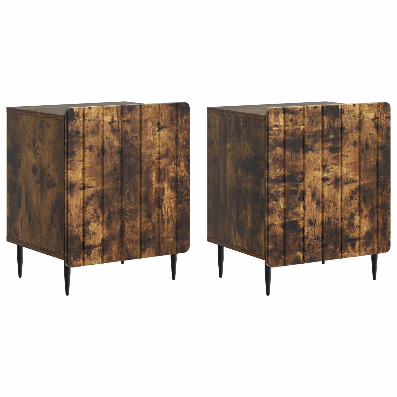 Κομοδίνο 2 pcs Καπνισμένο Ξύλο Δρυός 43 x 34,5 x 52 εκ - Pakobazaar