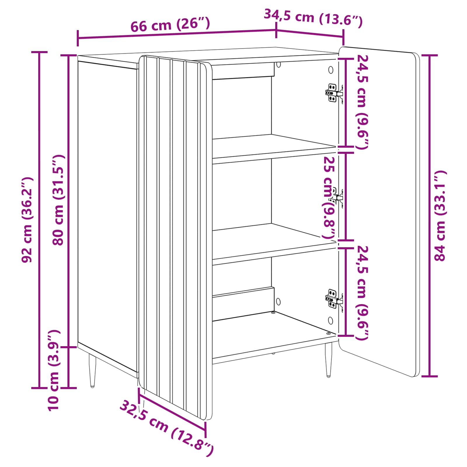 Πλαϊνό γραφείο Καπνισμένο Ξύλο Δρυός 66 x 34,5 x 92 εκ. - Pakobazaar