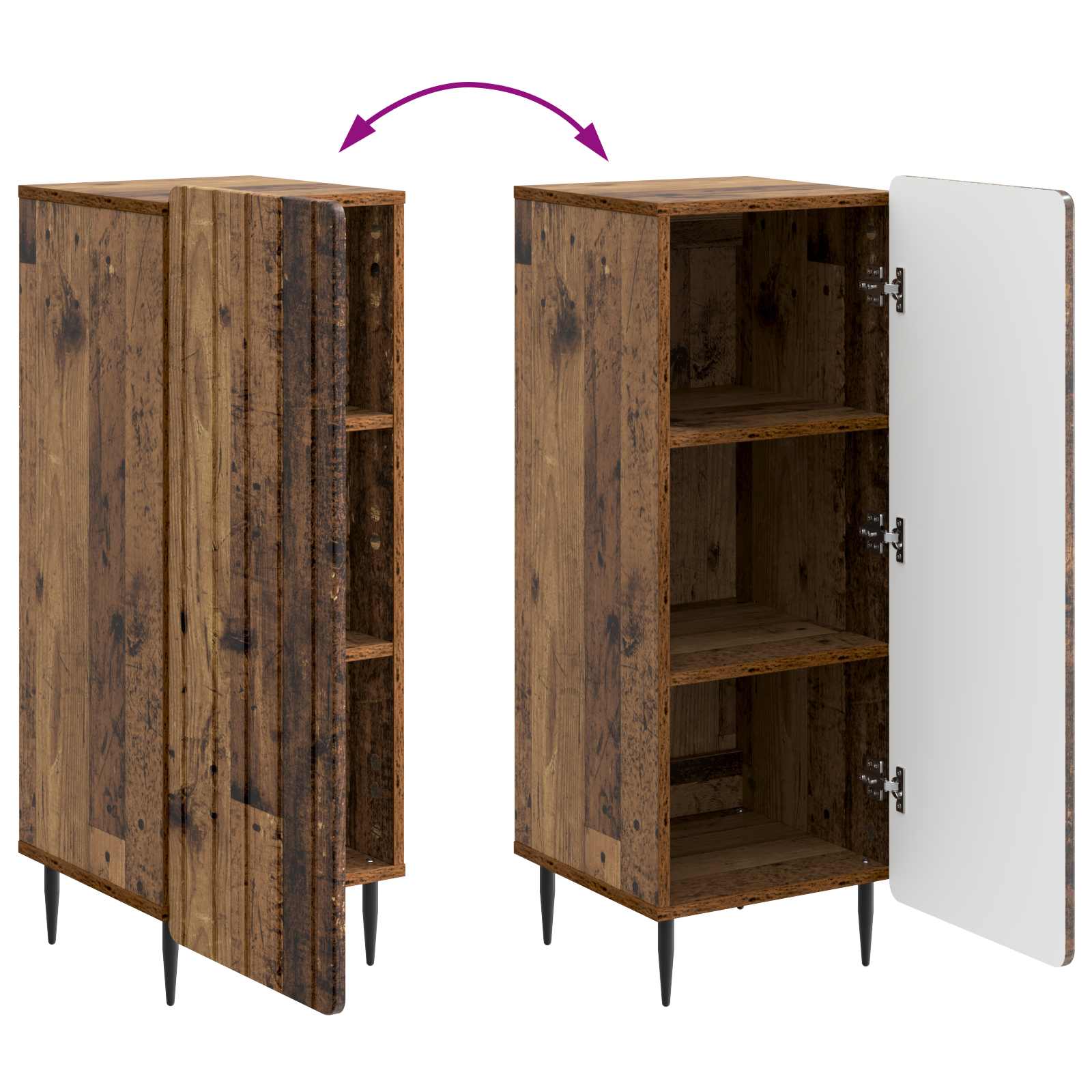 Πλαϊνό γραφείο Παλαιωμένο ξύλο 34,5 x 33 x 92 εκ. - Pakobazaar