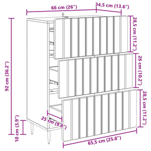 Ντουλάπι με Συρτάρια Μαύρο 66 x 34,5 x 92 εκ. - Pakobazaar