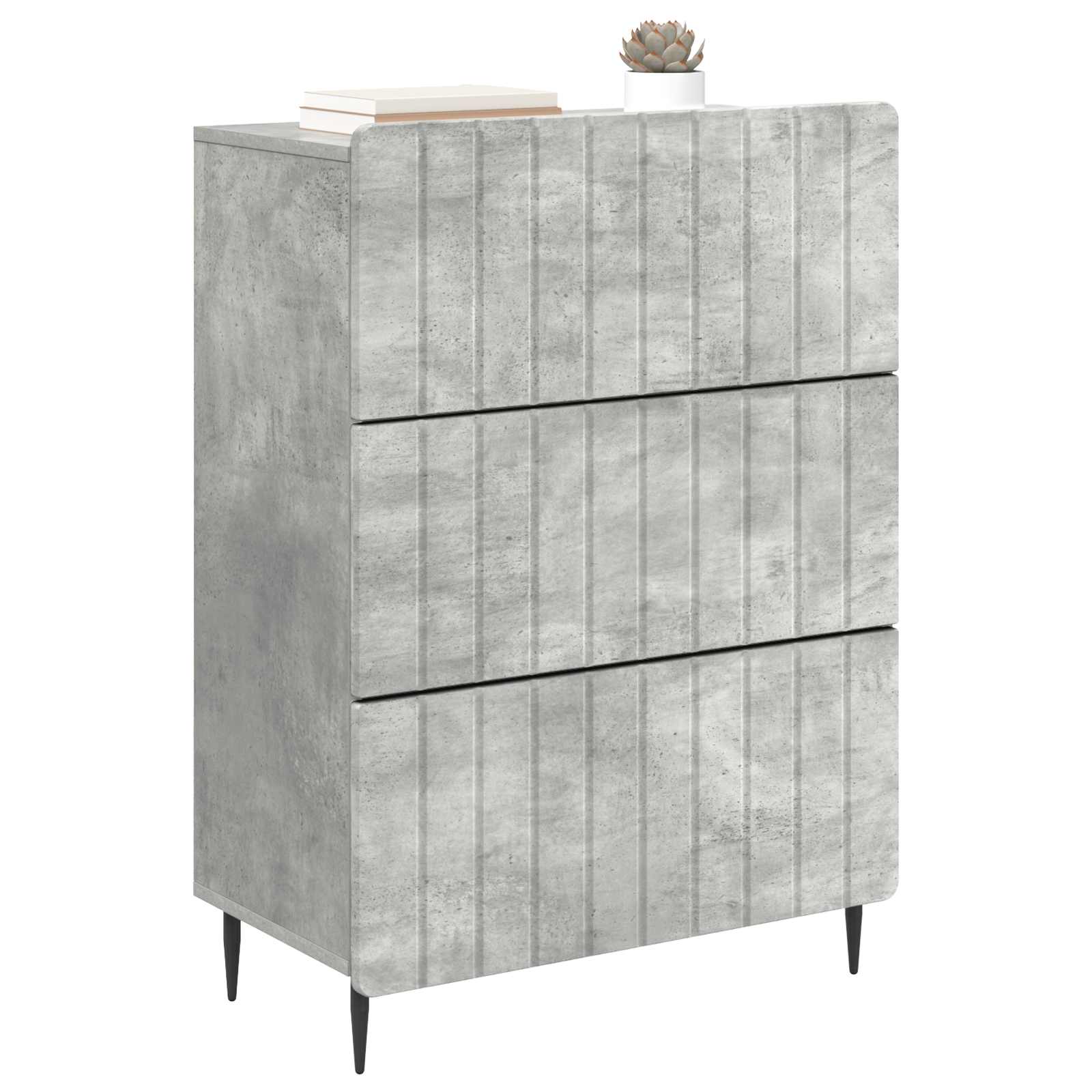 Ντουλάπι με Συρτάρια Γκρι Σκυροδέματος 66 x 34,5 x 92 εκ. - Pakobazaar