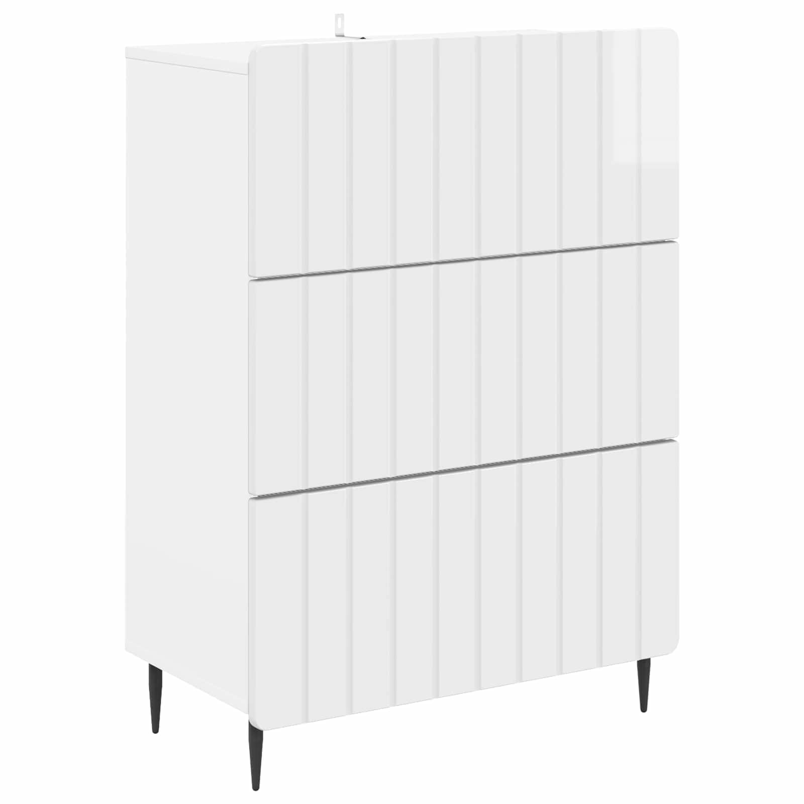 Ντουλάπι με Συρτάρια Γυαλιστερό Λευκό 66 x 34,5 x 92 εκ. - Pakobazaar