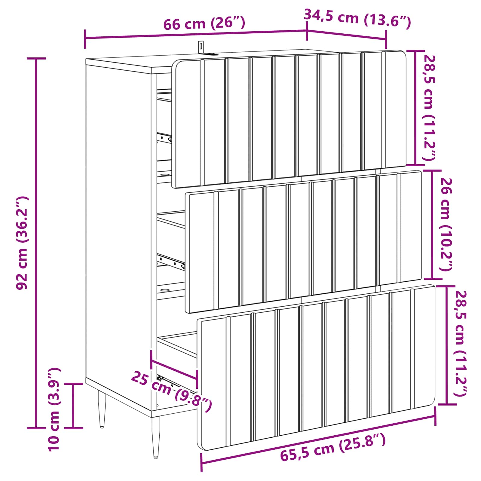 Ντουλάπι με Συρτάρια Artisan Δρυς 66 x 34,5 x 92 εκ. - Pakobazaar