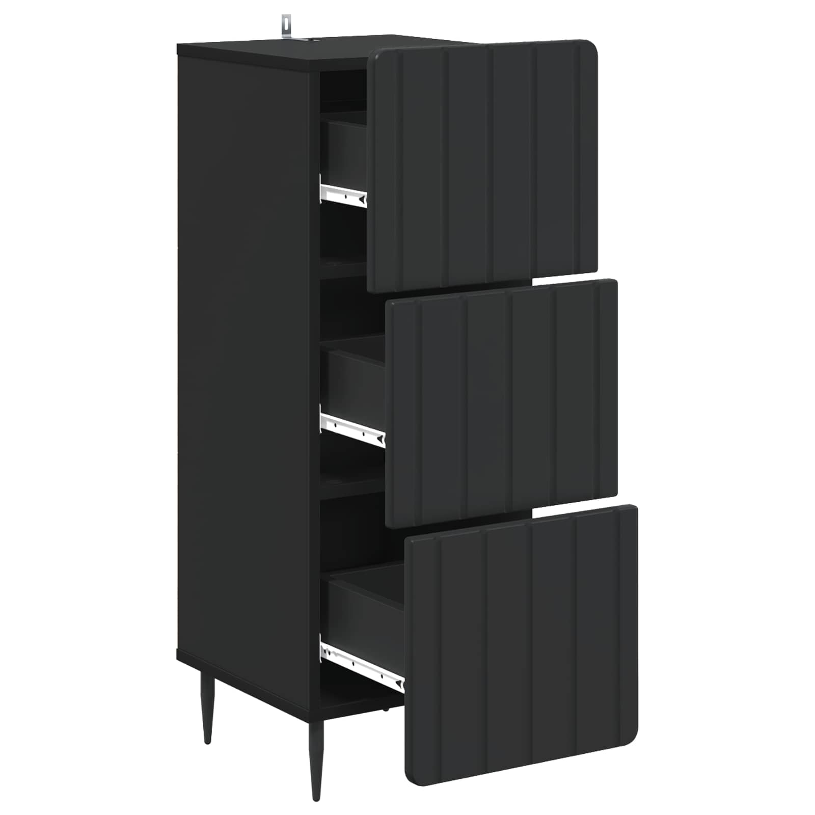 Ντουλάπι με Συρτάρια Μαύρο 33 x 34,5 x 92 εκ. - Pakobazaar