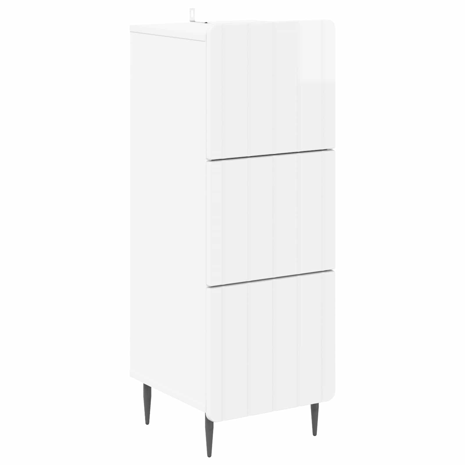 Ντουλάπι με Συρτάρια Γυαλιστερό Λευκό 33 x 34,5 x 92 εκ. - Pakobazaar