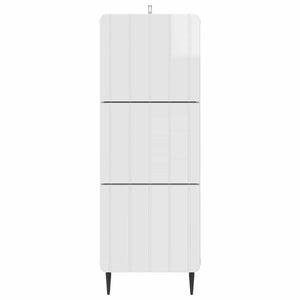 Ντουλάπι με Συρτάρια Γυαλιστερό Λευκό 33 x 34,5 x 92 εκ. - Pakobazaar