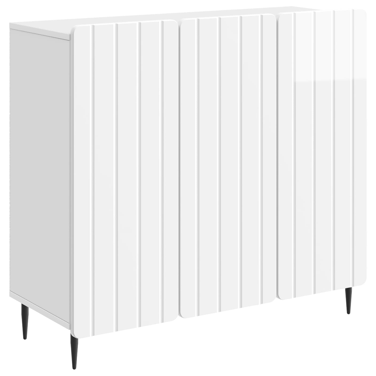 Πλαϊνό γραφείο Γυαλιστερό Λευκό 89 x 34,5 x 82 εκ. - Pakobazaar