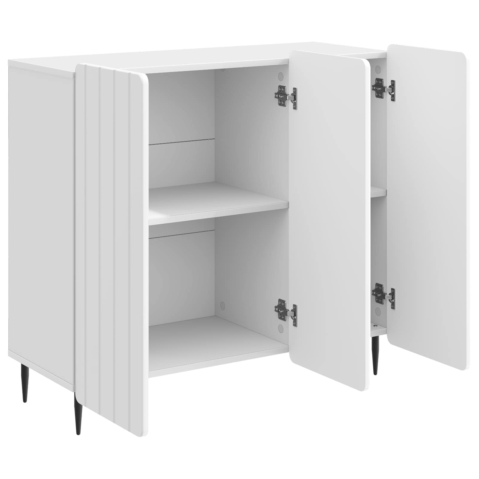 Πλαϊνό γραφείο Γυαλιστερό Λευκό 89 x 34,5 x 82 εκ. - Pakobazaar