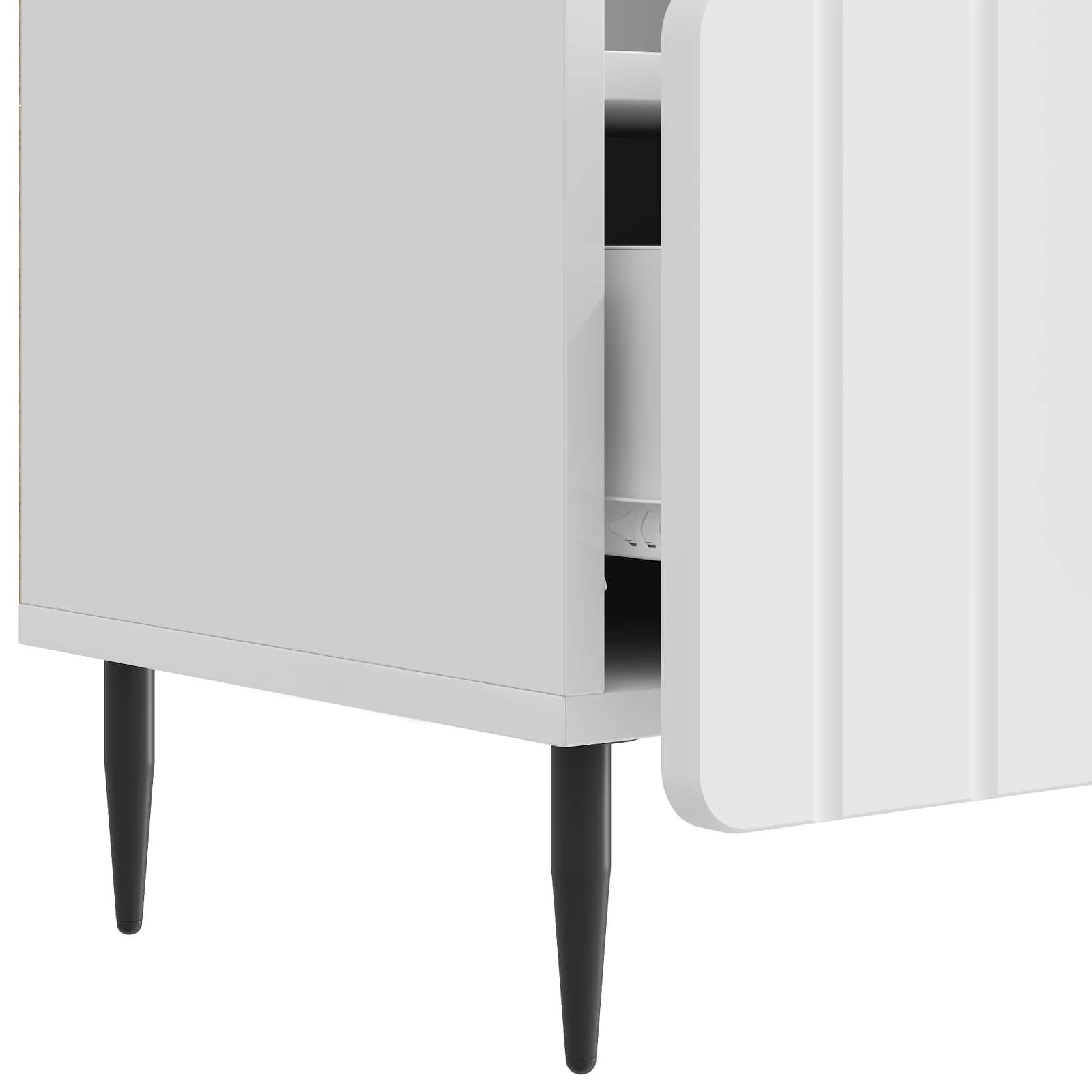 Ντουλάπι TV με συρτάρι Γυαλιστερό Λευκό 102 x 34,5 x 50 εκ. - Pakobazaar