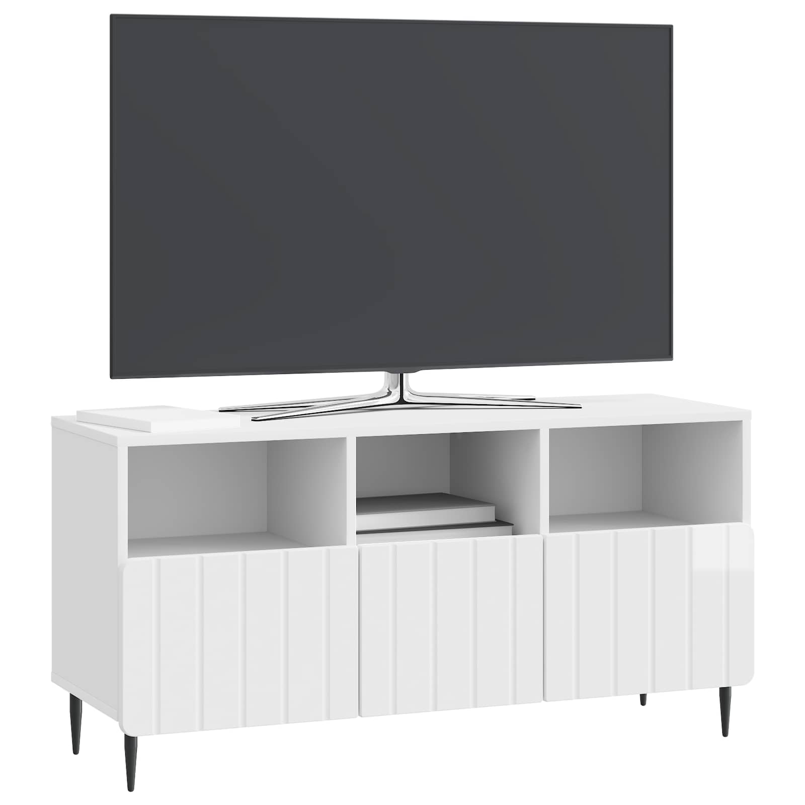 Ντουλάπι TV με συρτάρι Γυαλιστερό Λευκό 102 x 34,5 x 50 εκ. - Pakobazaar