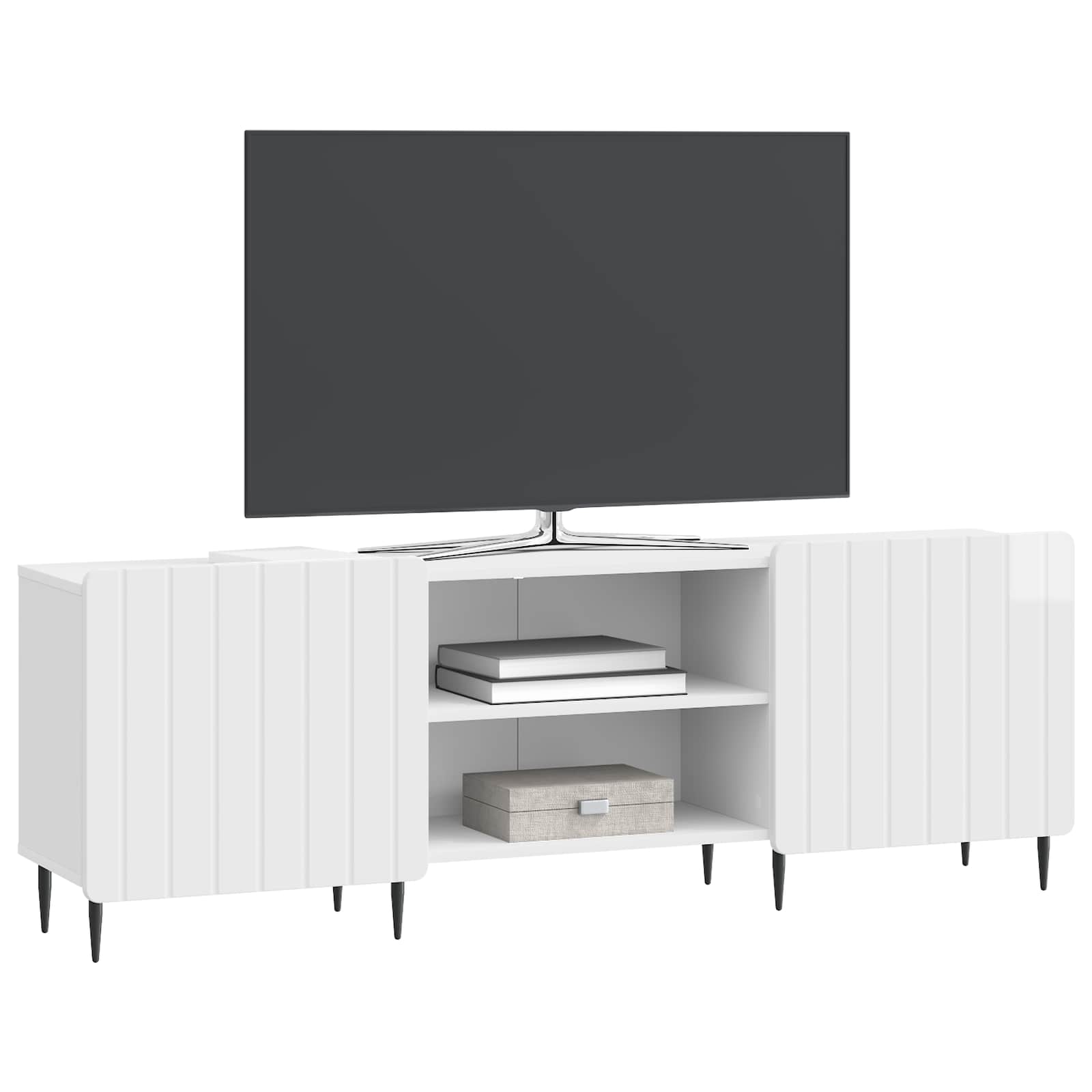 Ντουλάπι TV Γυαλιστερό Λευκό 150 x 31 x 52 εκ. - Pakobazaar