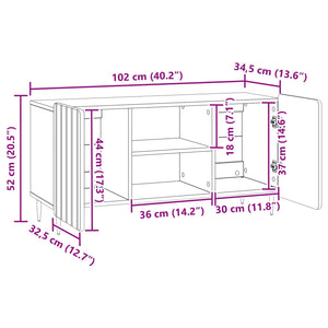 Ντουλάπι TV Μαύρο 102 x 34,5 x 52 εκ Επεξεργασμένο Ξύλο - Pakobazaar