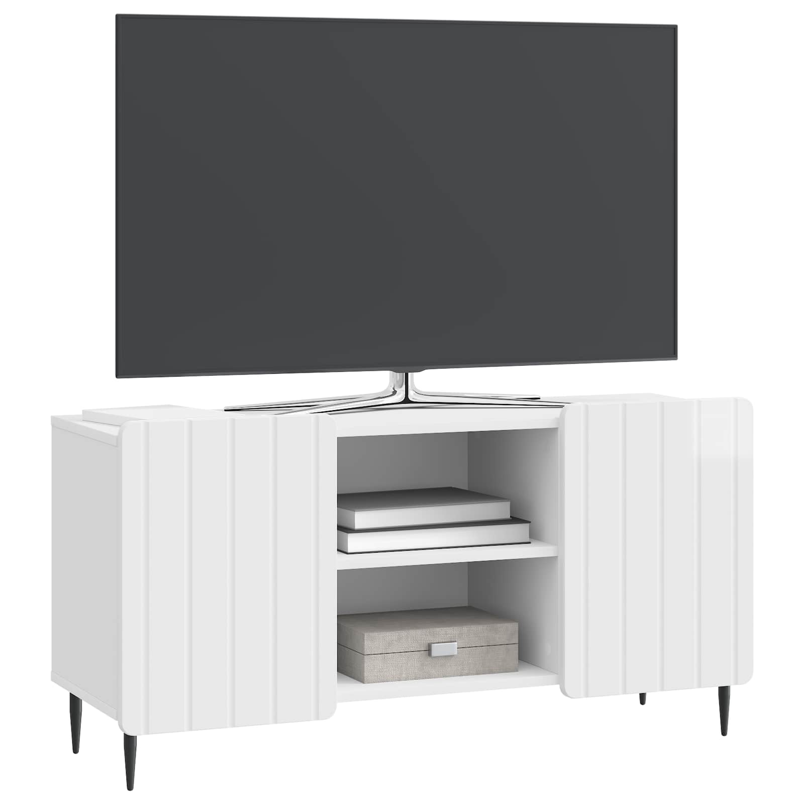 Ντουλάπι TV Γυαλιστερό Λευκό 102 x 34,5 x 52 εκ - Pakobazaar