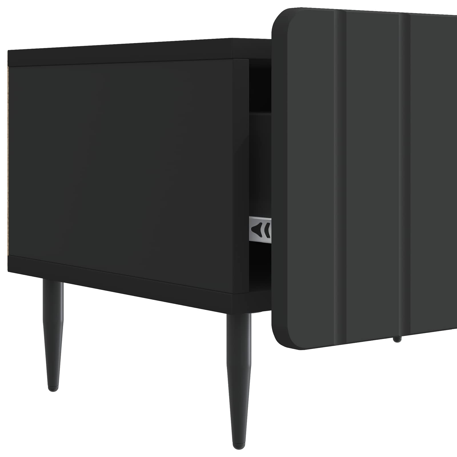 Ντουλάπι TV Μαύρο 147 x 34,5 x 32 εκ Επεξεργασμένο Ξύλο - Pakobazaar