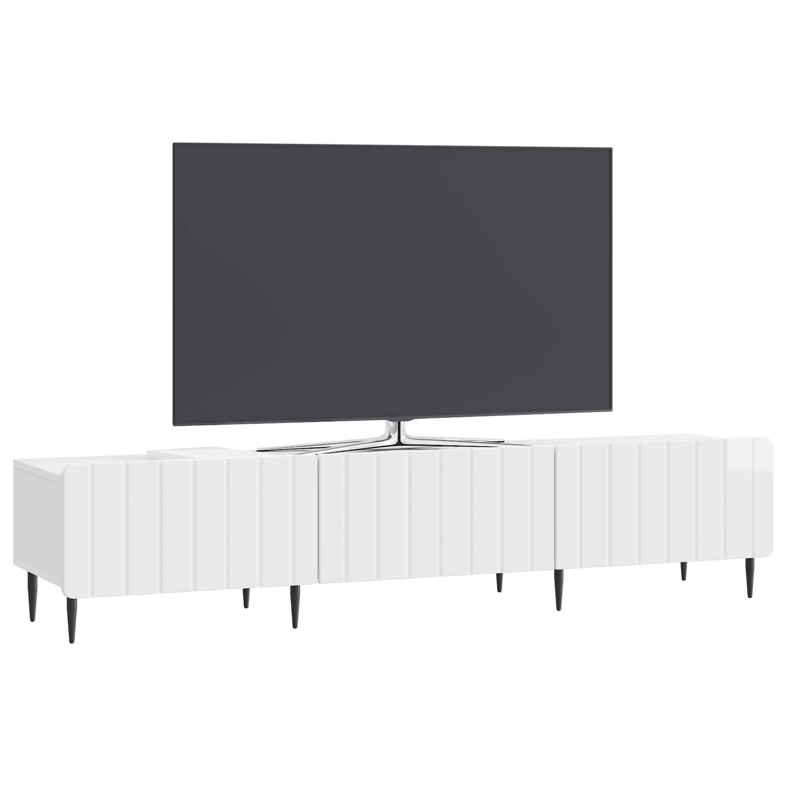 Ντουλάπι TV με συρτάρι Γυαλιστερό Λευκό 147 x 34,5 x 32 εκ - Pakobazaar