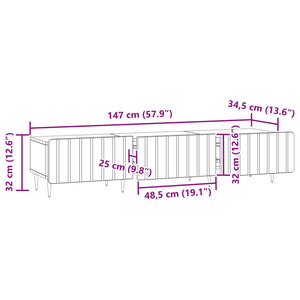 Ντουλάπι TV με συρτάρι Γυαλιστερό Λευκό 147 x 34,5 x 32 εκ - Pakobazaar