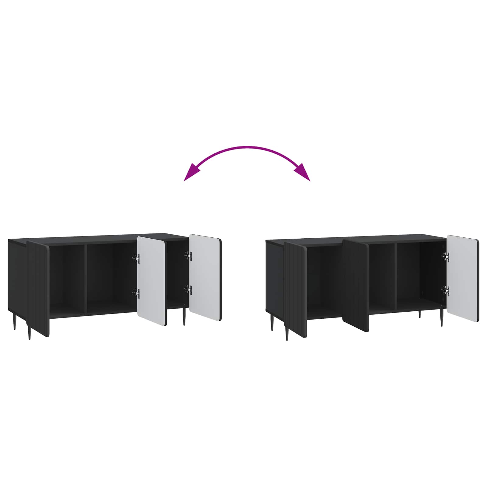Ντουλάπι TV Μαύρο 99 x 34,5 x 52 cm Επεξεργασμένο Ξύλο - Pakobazaar
