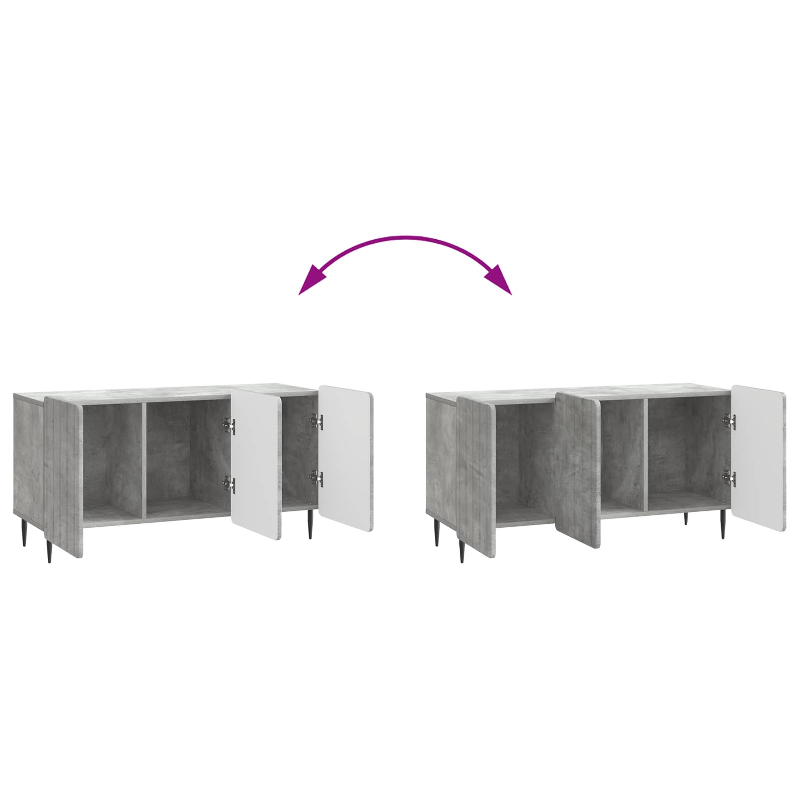 Ντουλάπι TV Γκρι Σκυροδέματος 99 x 34,5 x 52 cm - Pakobazaar