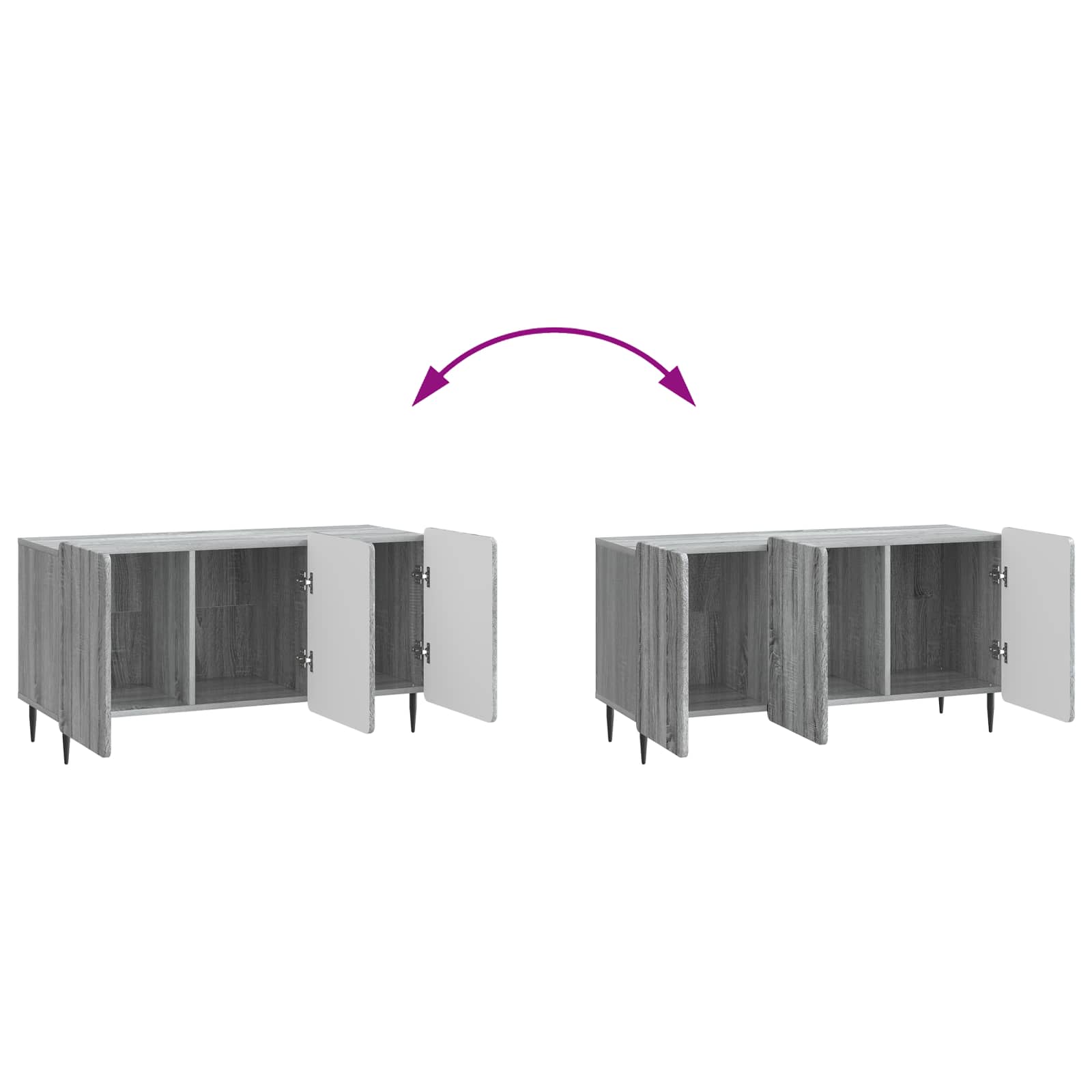 Ντουλάπι TV Γκρι Sonoma 99 x 34,5 x 52 cm Επεξεργασμένο Ξύλο - Pakobazaar