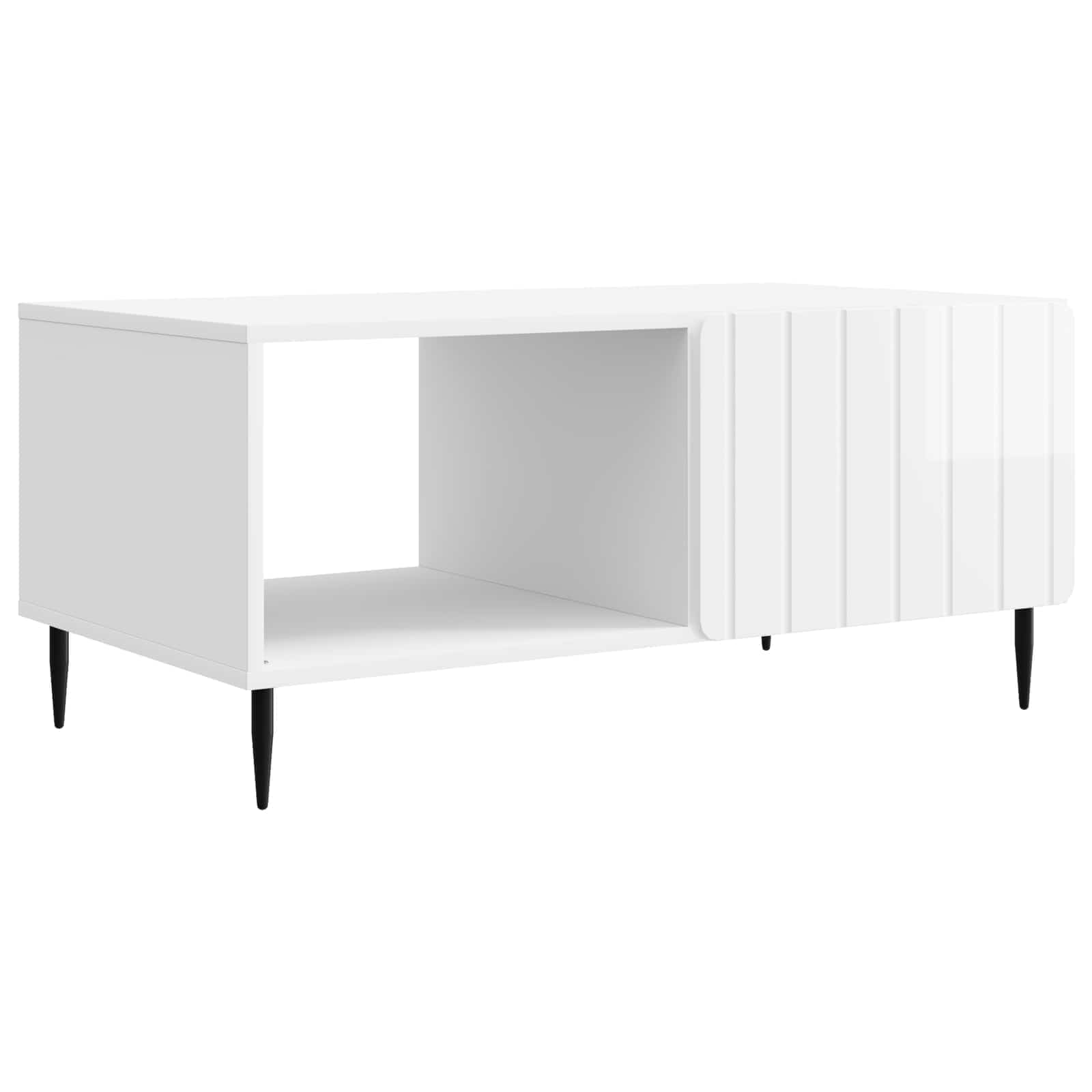 Τραπεζάκι σαλονιού Γυαλιστερό Λευκό 90 x 50 x 40 cm - Pakobazaar