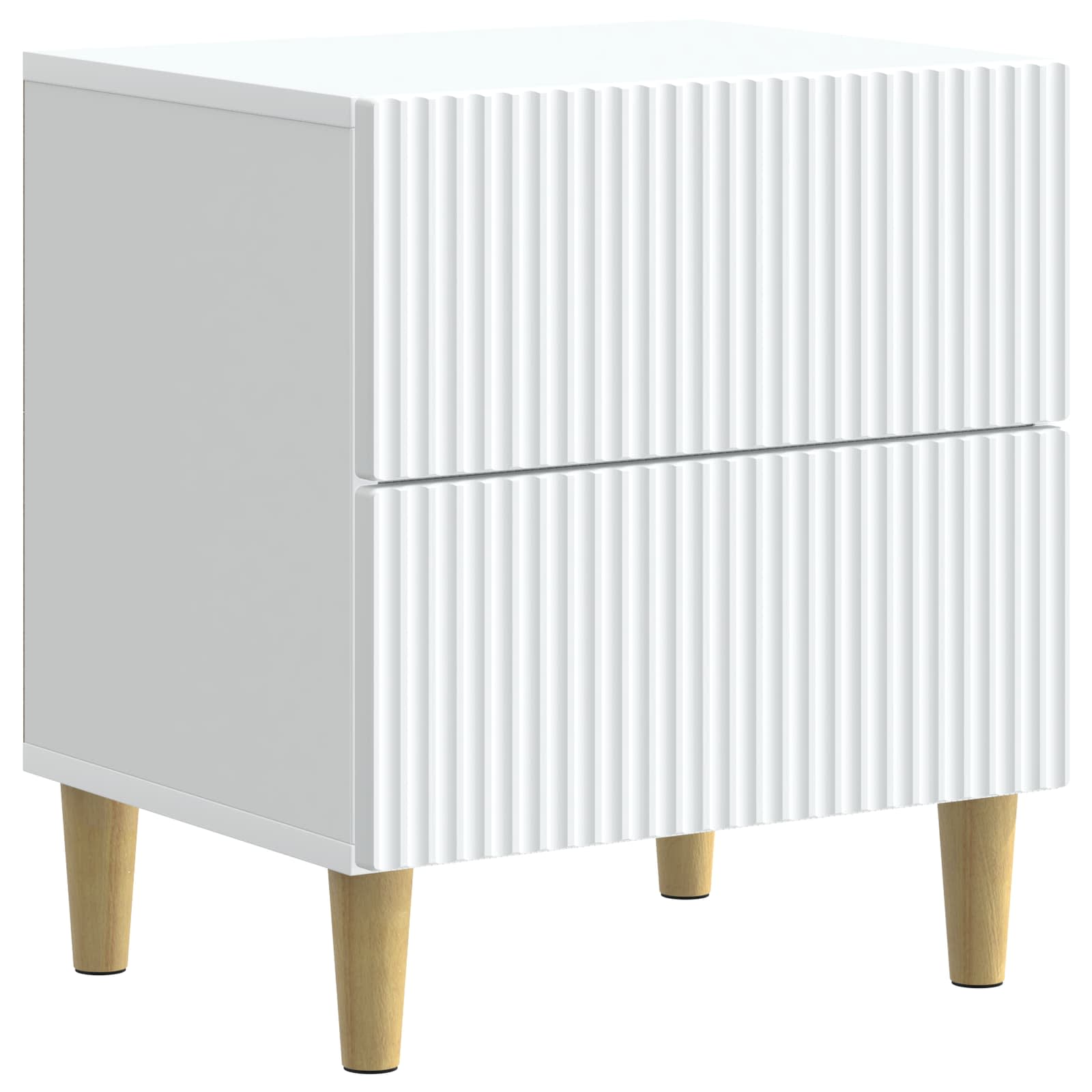 Κομοδίνο 2 pcs Λευκό 43 x 34,5 x 48 εκ Επεξεργασμένο Ξύλο - Pakobazaar