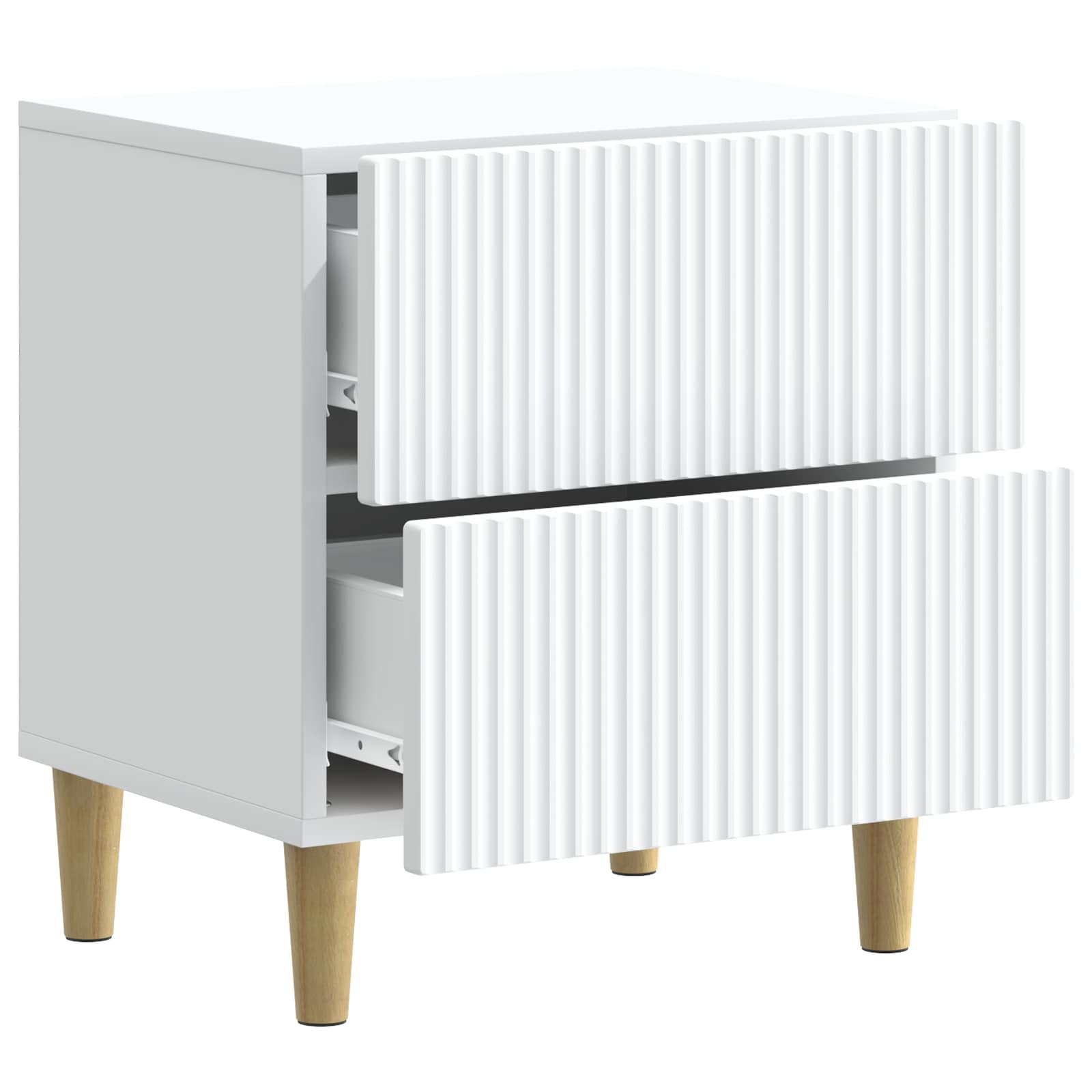 Κομοδίνο 2 pcs Λευκό 43 x 34,5 x 48 εκ Επεξεργασμένο Ξύλο - Pakobazaar