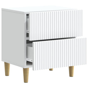 Κομοδίνο 2 pcs Λευκό 43 x 34,5 x 48 εκ Επεξεργασμένο Ξύλο - Pakobazaar