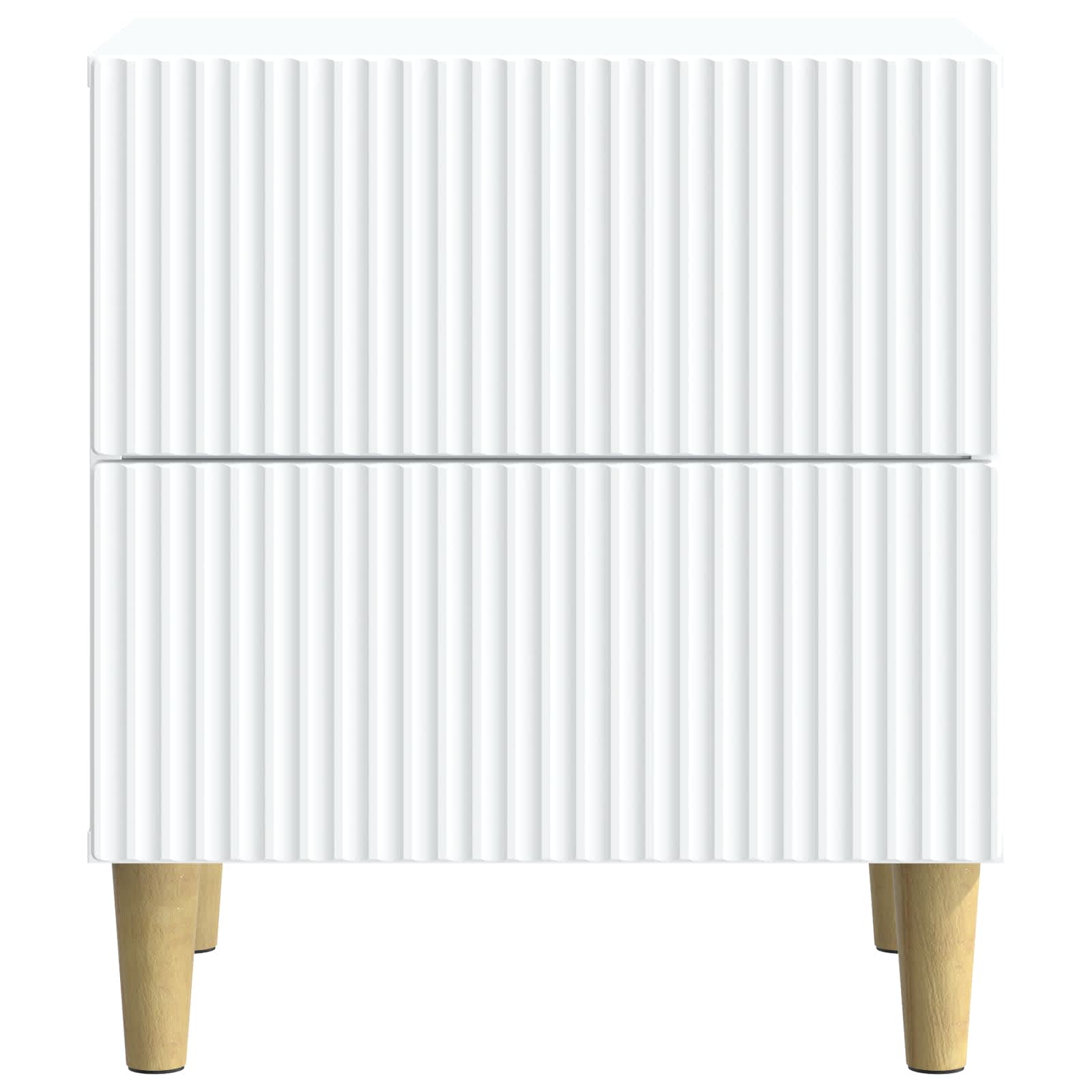 Κομοδίνο 2 pcs Λευκό 43 x 34,5 x 48 εκ Επεξεργασμένο Ξύλο - Pakobazaar