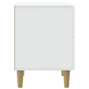 Κομοδίνο 2 pcs Λευκό 43 x 34,5 x 48 εκ Επεξεργασμένο Ξύλο - Pakobazaar