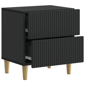 Κομοδίνο 2 pcs Μαύρο 43 x 34,5 x 48 εκ Επεξεργασμένο Ξύλο - Pakobazaar