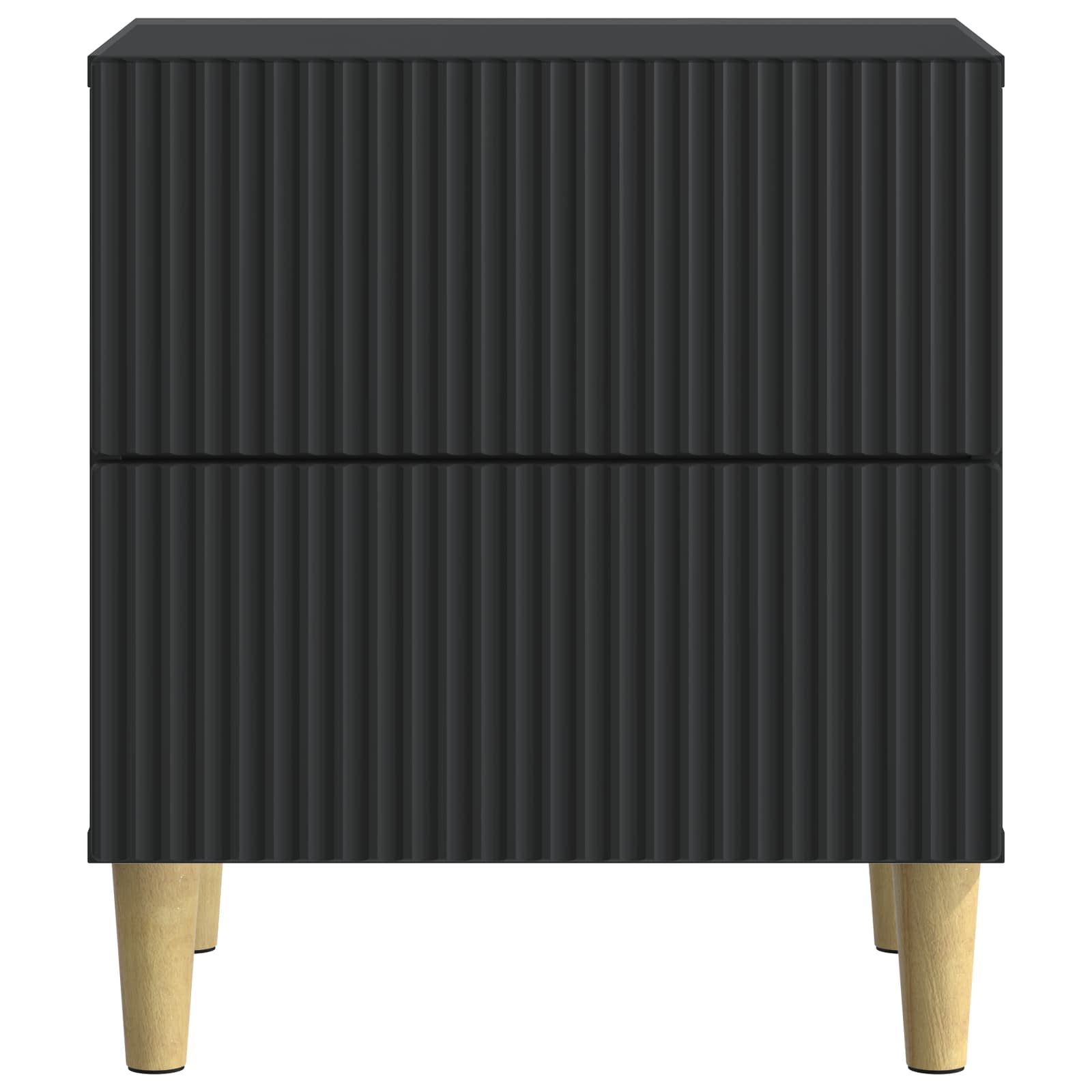 Κομοδίνο 2 pcs Μαύρο 43 x 34,5 x 48 εκ Επεξεργασμένο Ξύλο - Pakobazaar