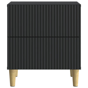 Κομοδίνο 2 pcs Μαύρο 43 x 34,5 x 48 εκ Επεξεργασμένο Ξύλο - Pakobazaar
