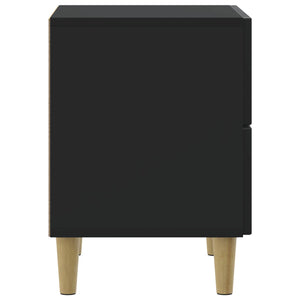 Κομοδίνο 2 pcs Μαύρο 43 x 34,5 x 48 εκ Επεξεργασμένο Ξύλο - Pakobazaar