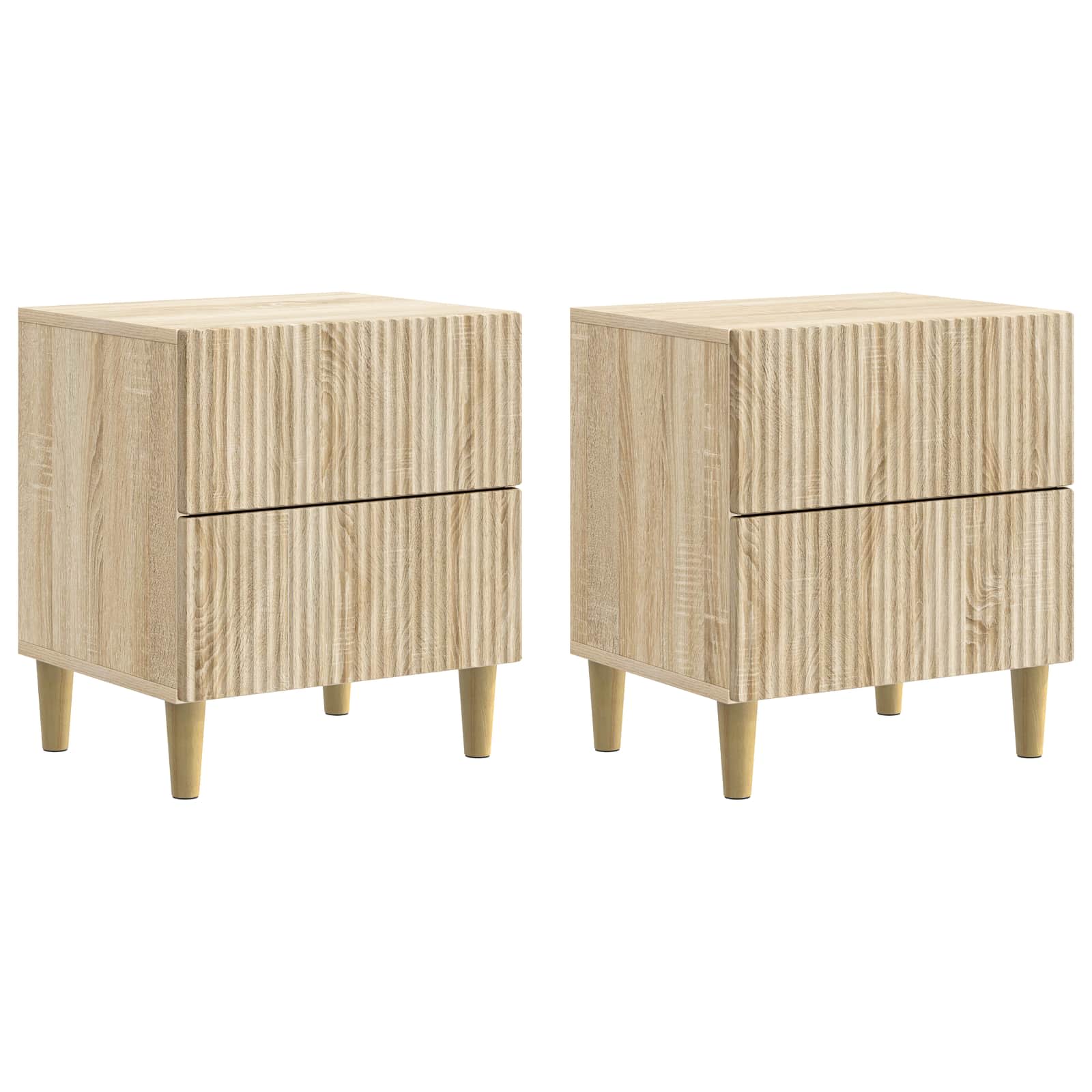 Κομοδίνο 2 pcs Sonoma Δρυς 43 x 34,5 x 48 εκ Επεξεργασμένο Ξύλο - Pakobazaar