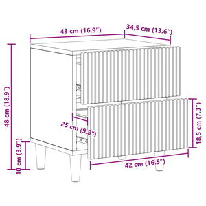 Κομοδίνο 2 pcs Sonoma Δρυς 43 x 34,5 x 48 εκ Επεξεργασμένο Ξύλο - Pakobazaar