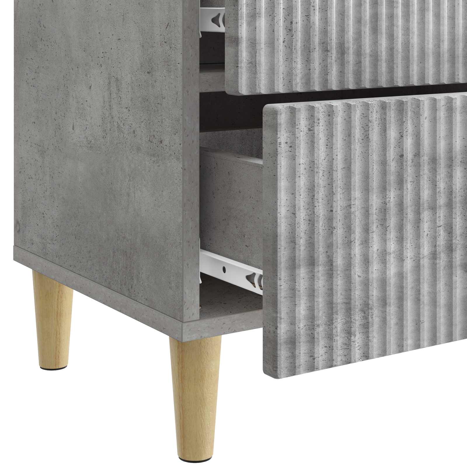 Κομοδίνο με συρτάρι 2 pcs Γκρι Σκυροδέματος 43 x 34,5 x 48 εκ - Pakobazaar